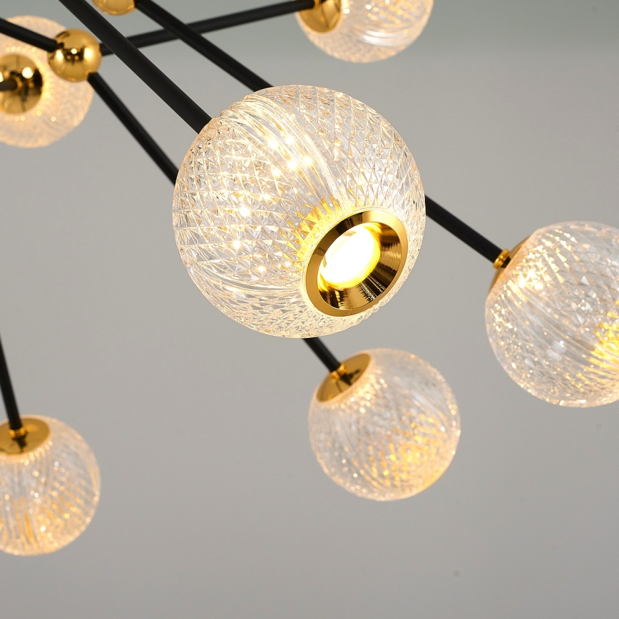 LED Pendelleuchte GELA 16xLED/5W/230V 3000K schwarz/gold