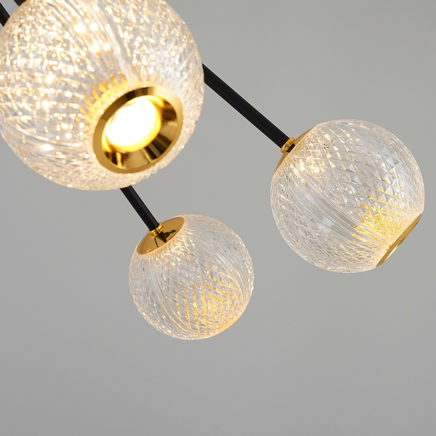 LED Pendelleuchte GELA 16xLED/5W/230V 3000K schwarz/gold