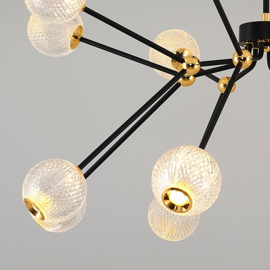 LED Pendelleuchte GELA 16xLED/5W/230V 3000K schwarz/gold