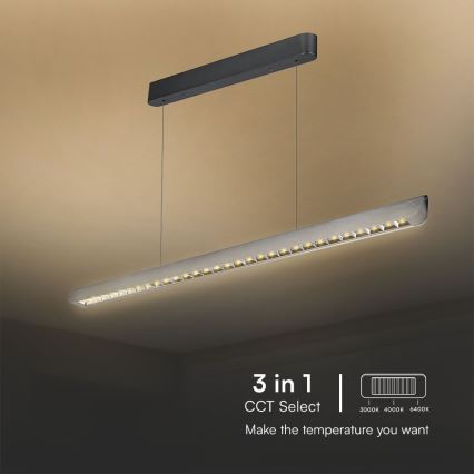 LED Kronleuchter an Seil LED/36W/230V 3000/4000/6400K Anthrazit