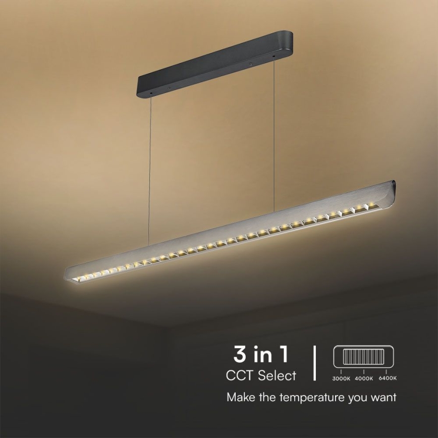 LED Kronleuchter an Seil LED/36W/230V 3000/4000/6400K Anthrazit