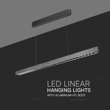 LED Kronleuchter an Seil LED/36W/230V 3000/4000/6400K Anthrazit