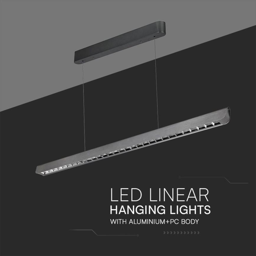 LED Kronleuchter an Seil LED/36W/230V 3000/4000/6400K Anthrazit
