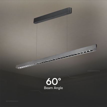 LED Kronleuchter an Seil LED/36W/230V 3000/4000/6400K Anthrazit