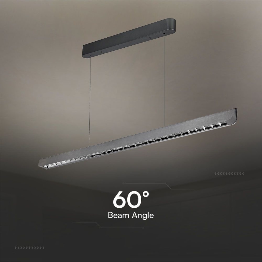 LED Kronleuchter an Seil LED/36W/230V 3000/4000/6400K Anthrazit