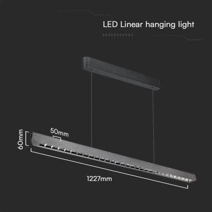 LED Kronleuchter an Seil LED/36W/230V 3000/4000/6400K Anthrazit