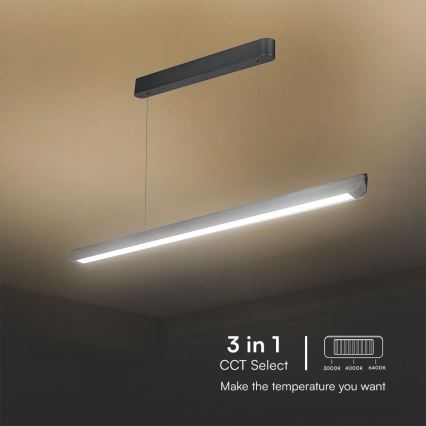 LED Kronleuchter an Seil LED/36W/230V 3000/4000/6400K Anthrazit