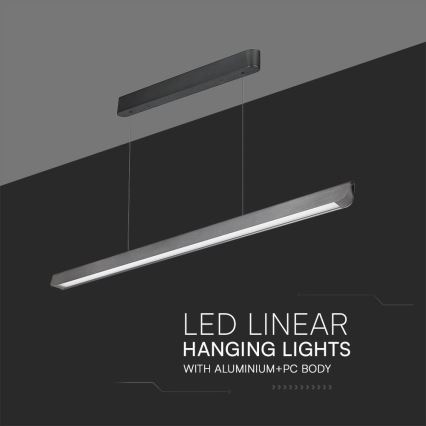 LED Kronleuchter an Seil LED/36W/230V 3000/4000/6400K Anthrazit