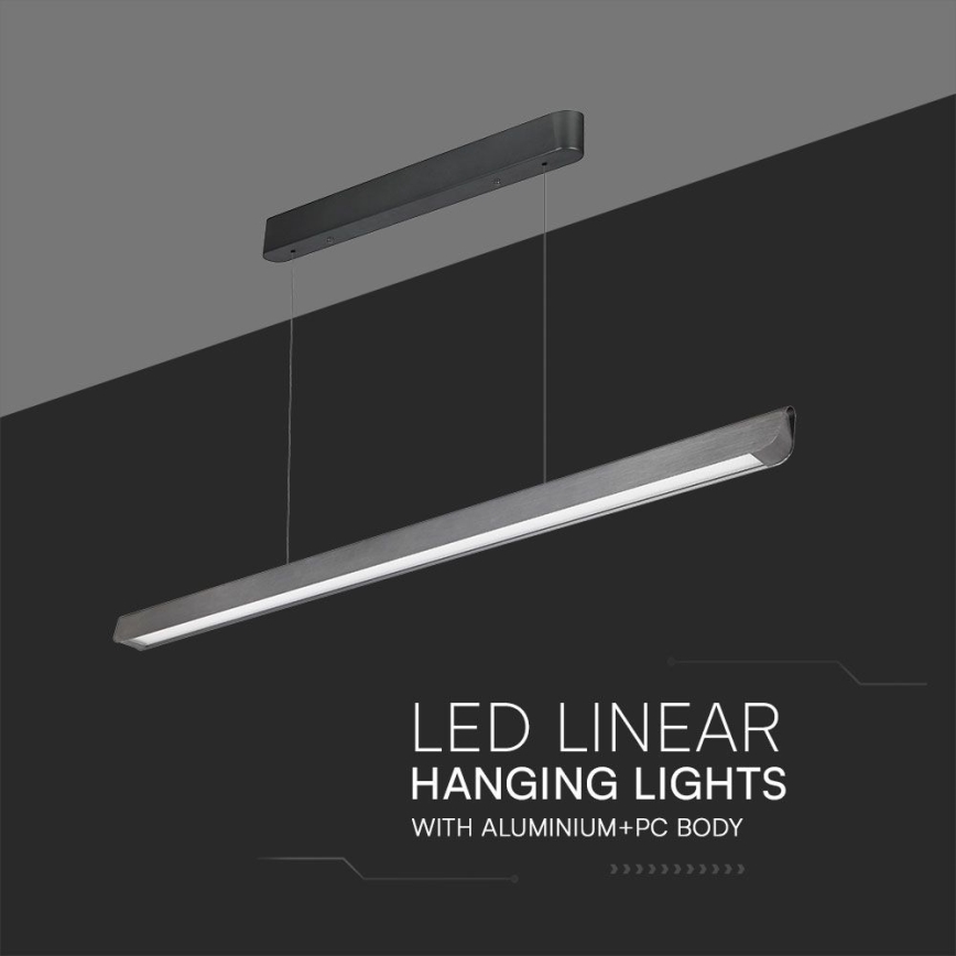 LED Kronleuchter an Seil LED/36W/230V 3000/4000/6400K Anthrazit