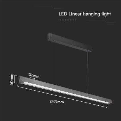 LED Kronleuchter an Seil LED/36W/230V 3000/4000/6400K Anthrazit