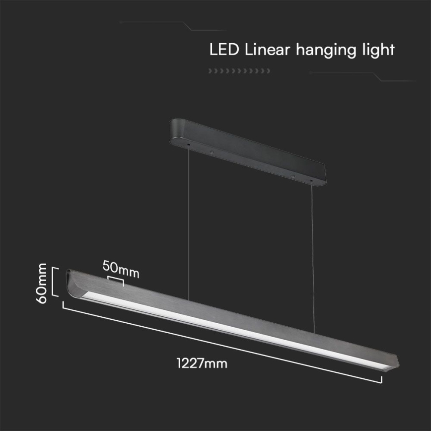 LED Kronleuchter an Seil LED/36W/230V 3000/4000/6400K Anthrazit