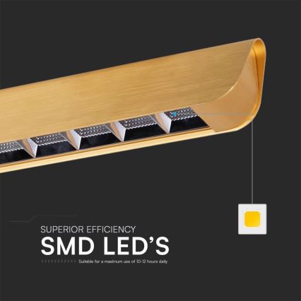 LED Kronleuchter an Kabel LED/36W/230V 3000/4000/6400K gold