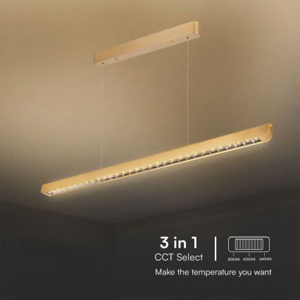 LED Kronleuchter an Kabel LED/36W/230V 3000/4000/6400K gold