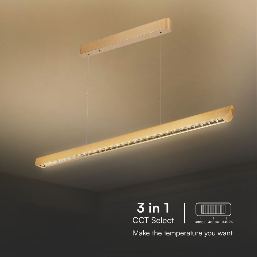 LED Kronleuchter an Kabel LED/36W/230V 3000/4000/6400K gold