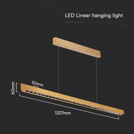 LED Kronleuchter an Kabel LED/36W/230V 3000/4000/6400K gold