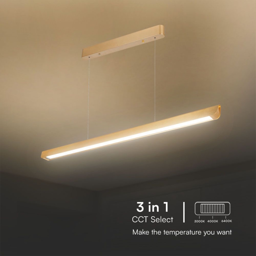 LED Kronleuchter an Kabel LED/36W/230V 3000/4000/6400K gold
