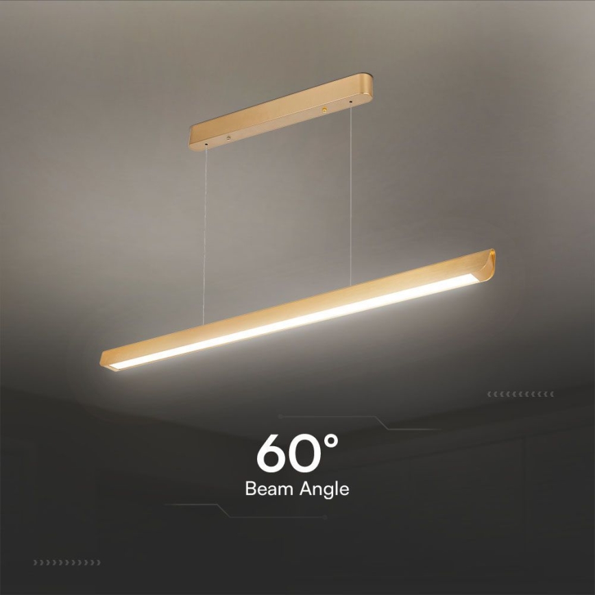 LED Kronleuchter an Kabel LED/36W/230V 3000/4000/6400K gold