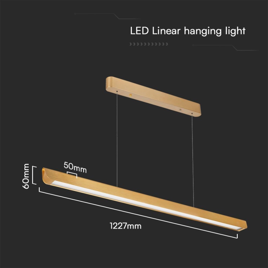 LED Kronleuchter an Kabel LED/36W/230V 3000/4000/6400K gold