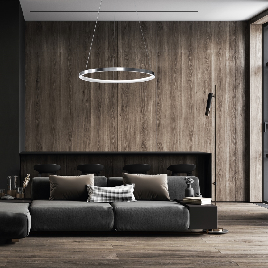 LED Kronleuchter an Kabel ROTONDA LED/27W/230V glänzender Chrom