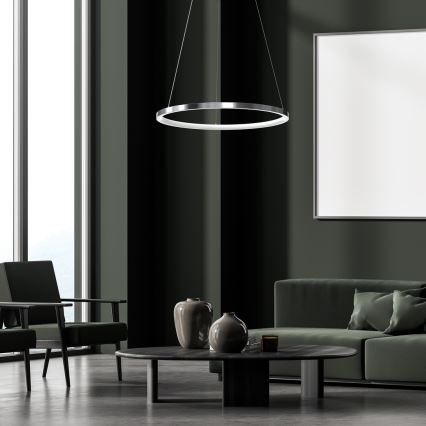 LED Kronleuchter an Kabel ROTONDA LED/27W/230V glänzender Chrom