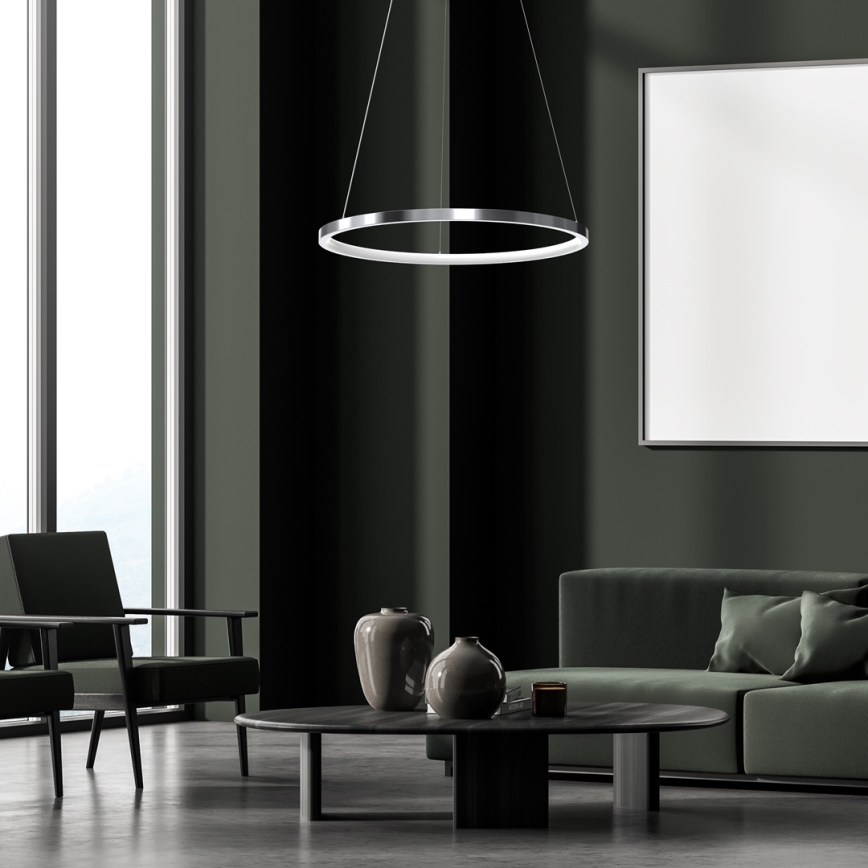 LED Kronleuchter an Kabel ROTONDA LED/27W/230V glänzender Chrom