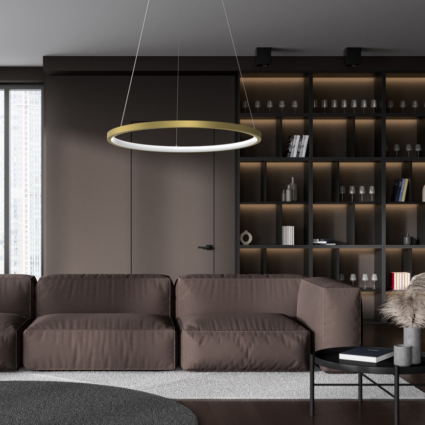 LED Kronleuchter an Kabel ROTONDA LED/27W/230V gold