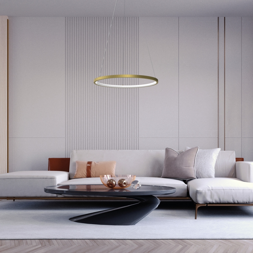 LED Kronleuchter an Kabel ROTONDA LED/27W/230V gold