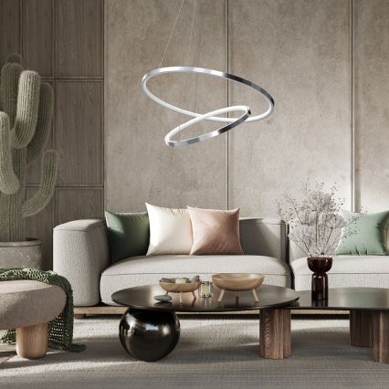 LED Kronleuchter an Kabel ROTONDA LED/51W/230V glänzender Chrom