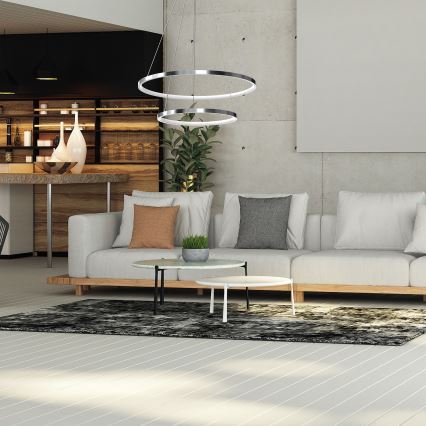 LED Kronleuchter an Kabel ROTONDA LED/51W/230V glänzender Chrom