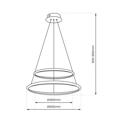 LED Kronleuchter an Kabel ROTONDA LED/51W/230V glänzender Chrom