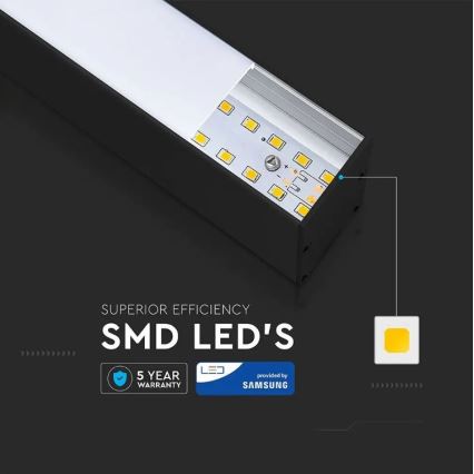 LED-Pendelleuchte an Kabel SAMSUNG CHIP LED/40W/230V 4000K schwarz