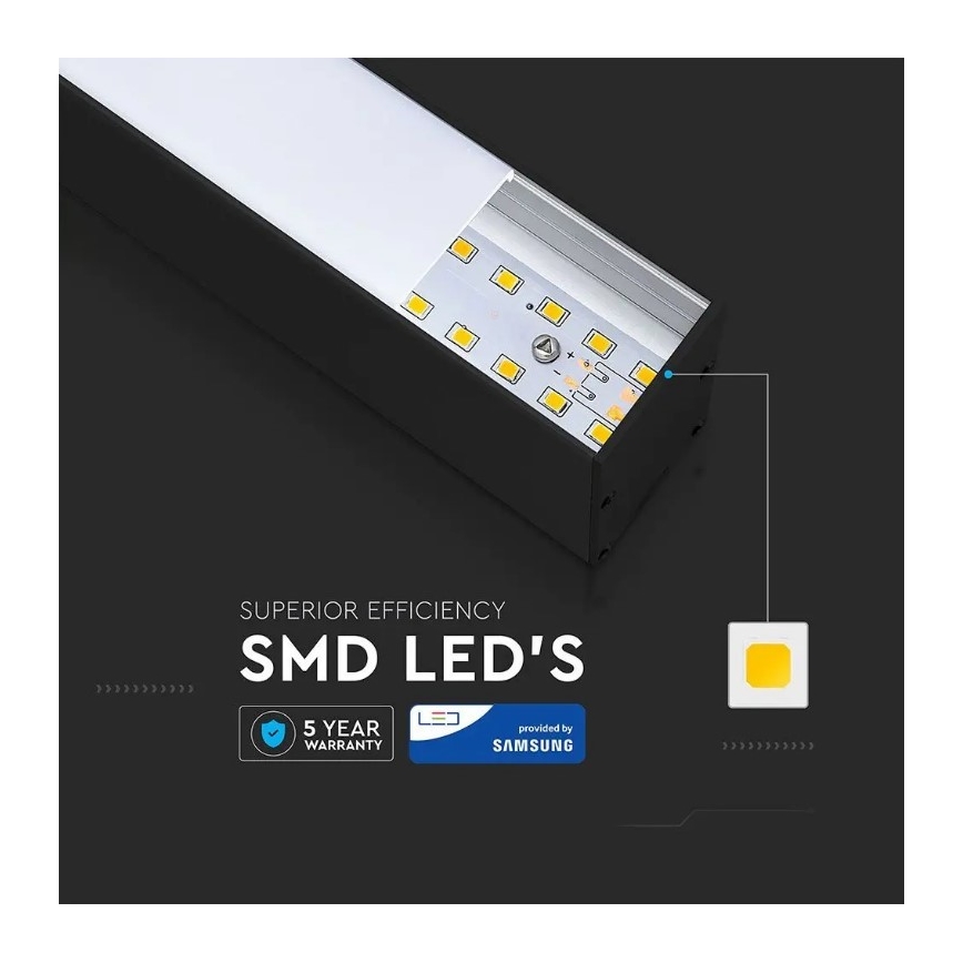 LED-Pendelleuchte an Kabel SAMSUNG CHIP LED/40W/230V 4000K schwarz