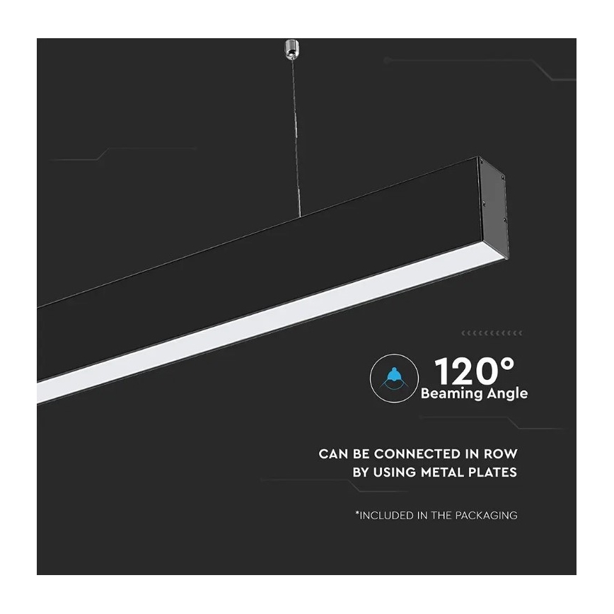 LED-Pendelleuchte an Kabel SAMSUNG CHIP LED/40W/230V 4000K schwarz