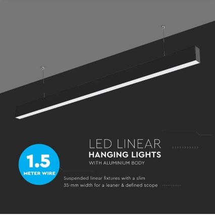 LED-Pendelleuchte an Kabel SAMSUNG CHIP LED/40W/230V 4000K schwarz