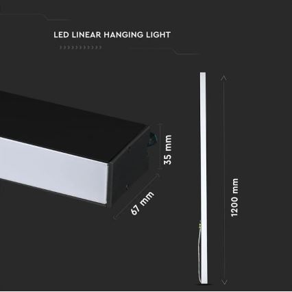 LED-Pendelleuchte an Kabel SAMSUNG CHIP LED/40W/230V 4000K schwarz