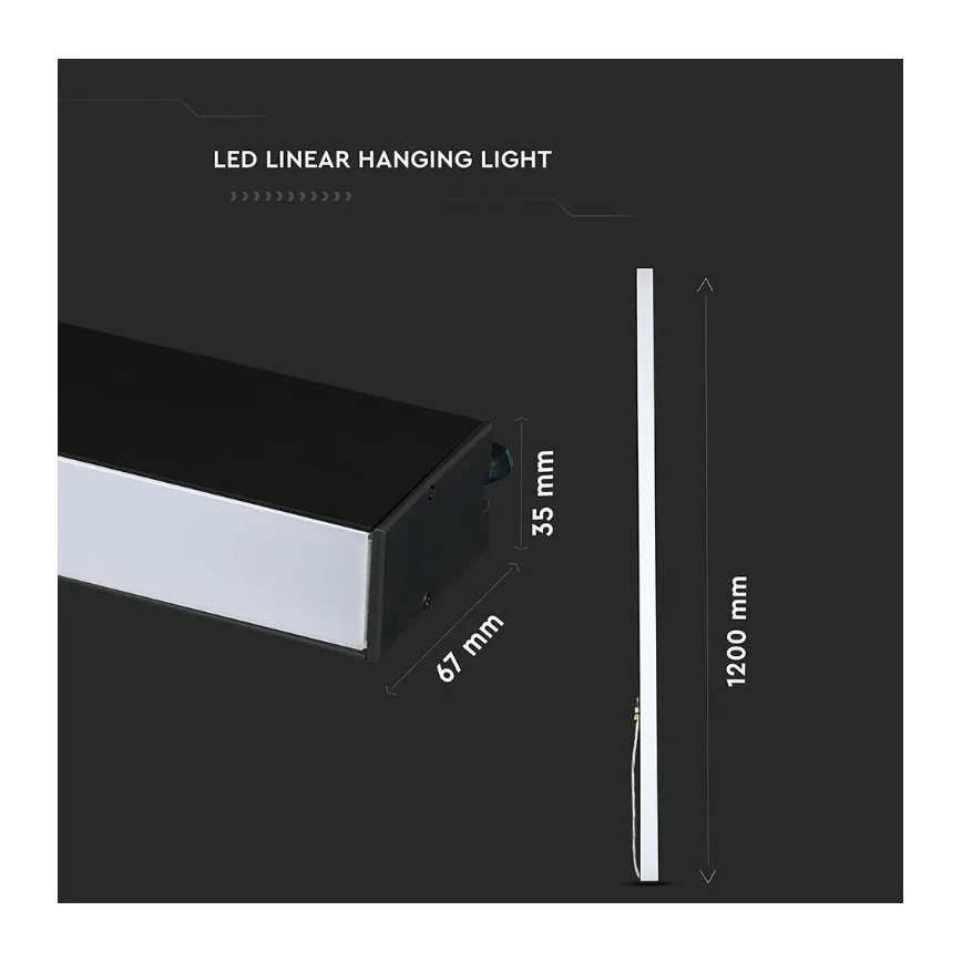 LED-Pendelleuchte an Kabel SAMSUNG CHIP LED/40W/230V 4000K schwarz
