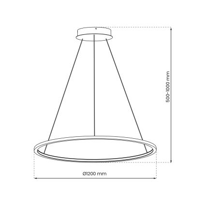 LED Kronleuchter an Kabel SATURNO LED/65W/230V Ø 120 cm IP44 Anthrazit
