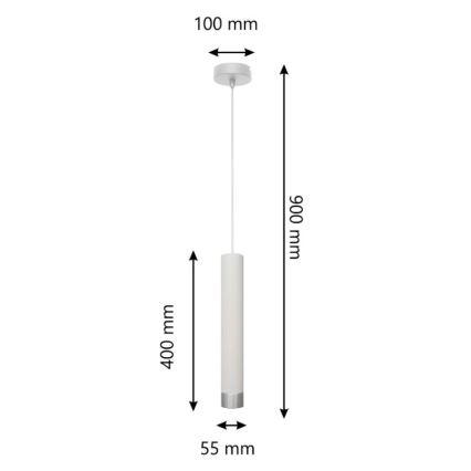 LED-Pendelleuchte an Kabel TUBA 1xGU10/4,8W/230V Weiß/Glänzender Chrom