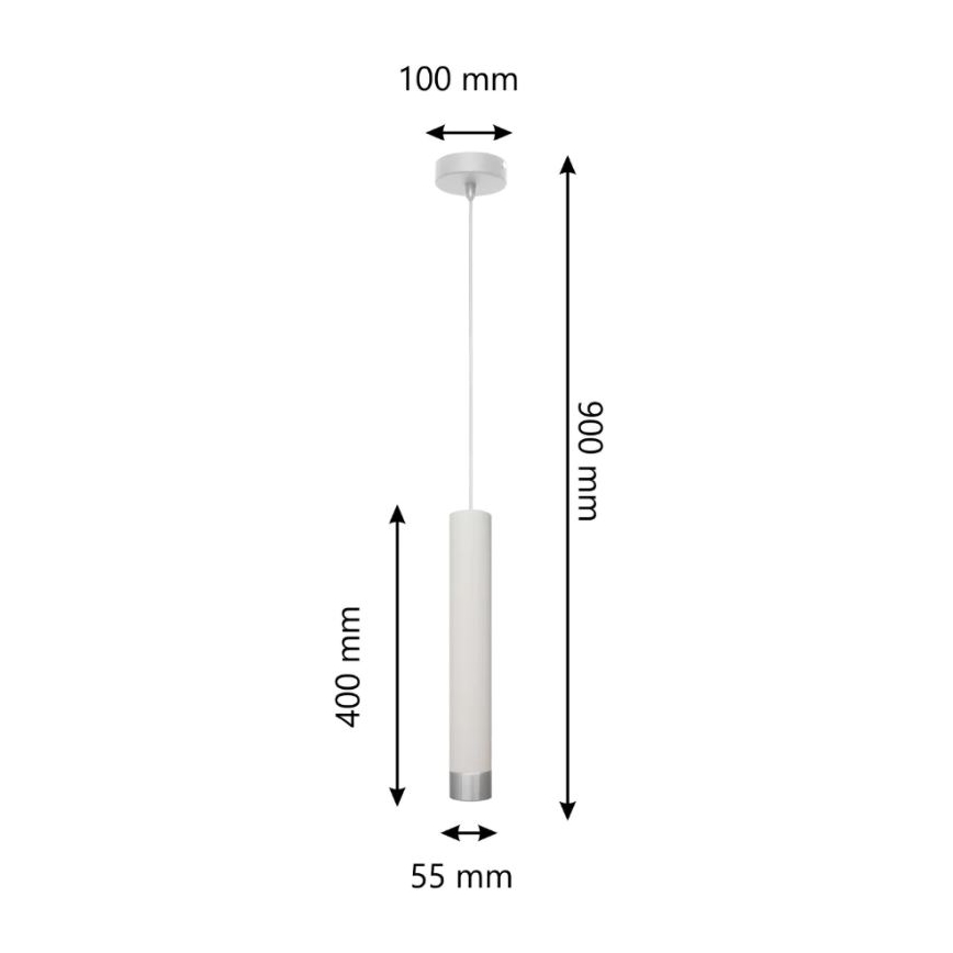 LED-Pendelleuchte an Kabel TUBA 1xGU10/4,8W/230V Weiß/Glänzender Chrom