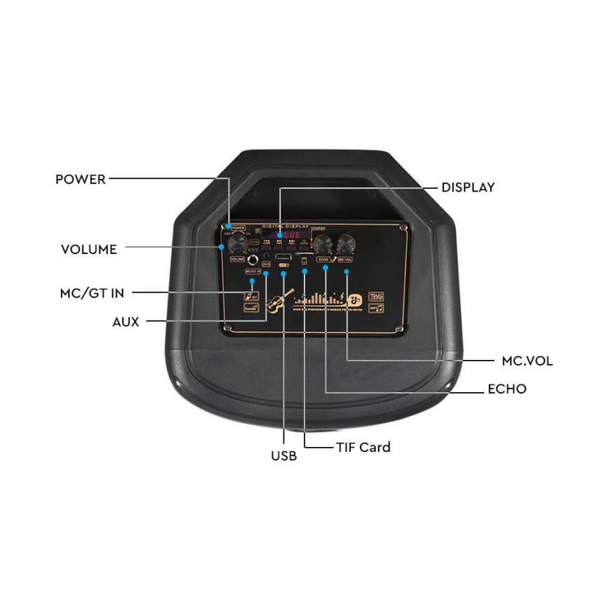 LED RGB Wiederaufladbarer Lautsprecher mit Mikrofon 600W/2400 mAh + Fernbedienung