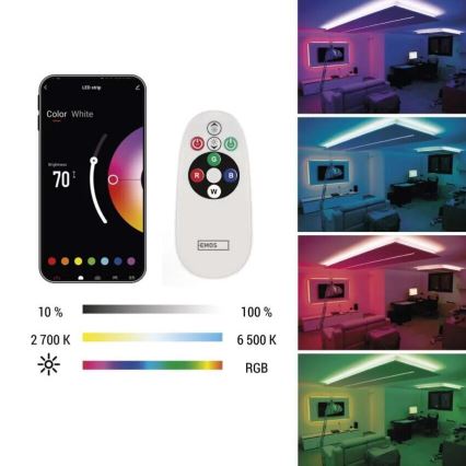 LED RGB+CCT dimmbarer Streifen GOSMART LED/11W/230V 2 m 2700-6500K IP44 WLAN + Fernbedienung