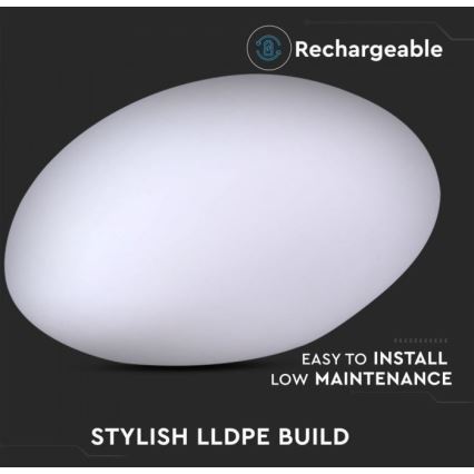 LED RGB dimmbare Außenleuchte LED/1W/5V 28 cm IP67 1000 mAh + Fernbedienung
