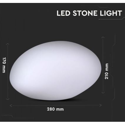 LED RGB dimmbare Außenleuchte LED/1W/5V 28 cm IP67 1000 mAh + Fernbedienung