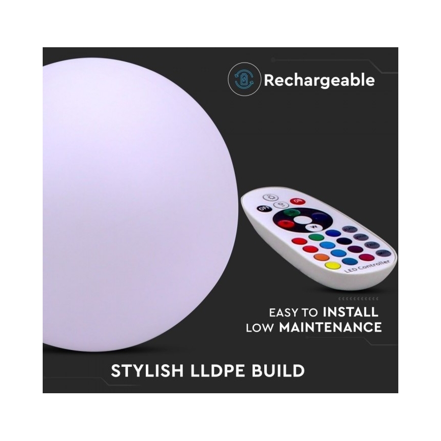 LED RGB Dimmbare Outdoor-Leuchte LED/1W/5V 1000 mAh 30 cm IP67 + Fernbedienung