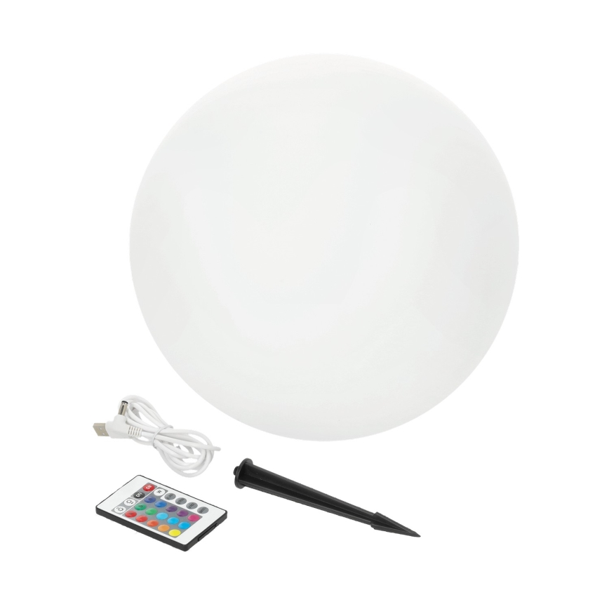 LED RGB dimmbare Solarleuchte GARDEN BALL LED/5W/3,7V 3000K IP54 2200 mAh Ø 30 cm + Fernbedienung