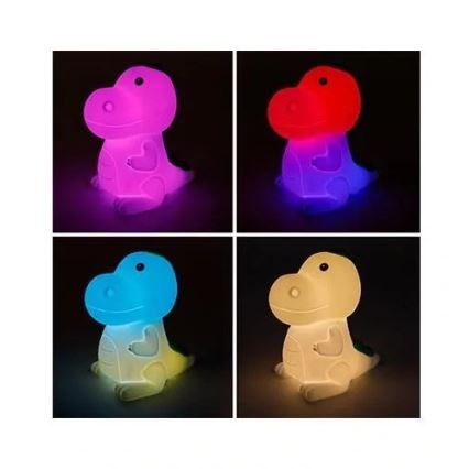 LED RGBW Dimmbares aufladbares Nachtlicht für Kinder LED/2,5W/5V 3000K 1200 mAh Dinosaurier