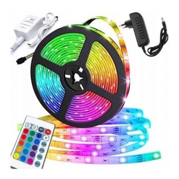 LED RGB dimmbares Band 5m LED/12W/12/230V IP44 + Fernbedienung