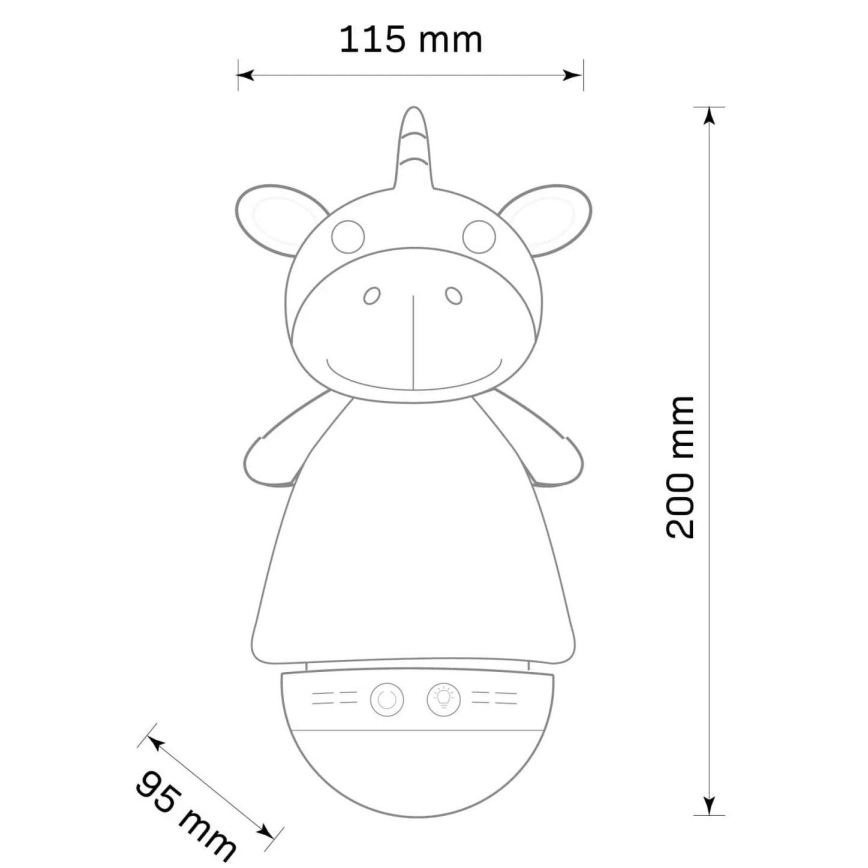 LED RGB Kinder-Nachtlicht mit Melodie 3xAAA/5V Einhorn