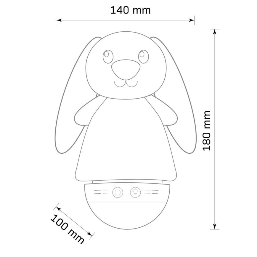 LED RGB Kinder-Nachtlicht mit Melodie 3xAAA/5V Hase