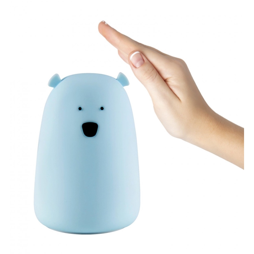 LED RGB Kinder-Touchlampe BÄR LED/0,8W/5V blau